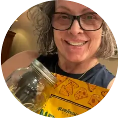 Devo with her NoochyLicious products