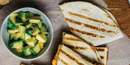 Spicy Sweet Potato Quesadillas, photographed for the Magic 5 Cookbook