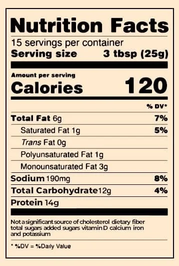 MozzaLicious Nutrition Facts